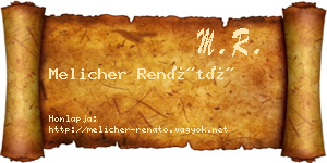 Melicher Renátó névjegykártya